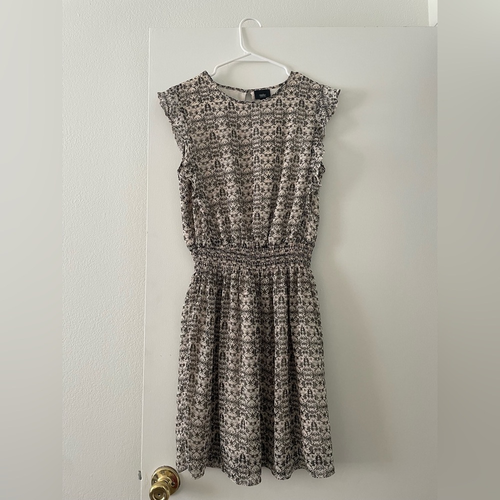 Patterned Black and White Dress